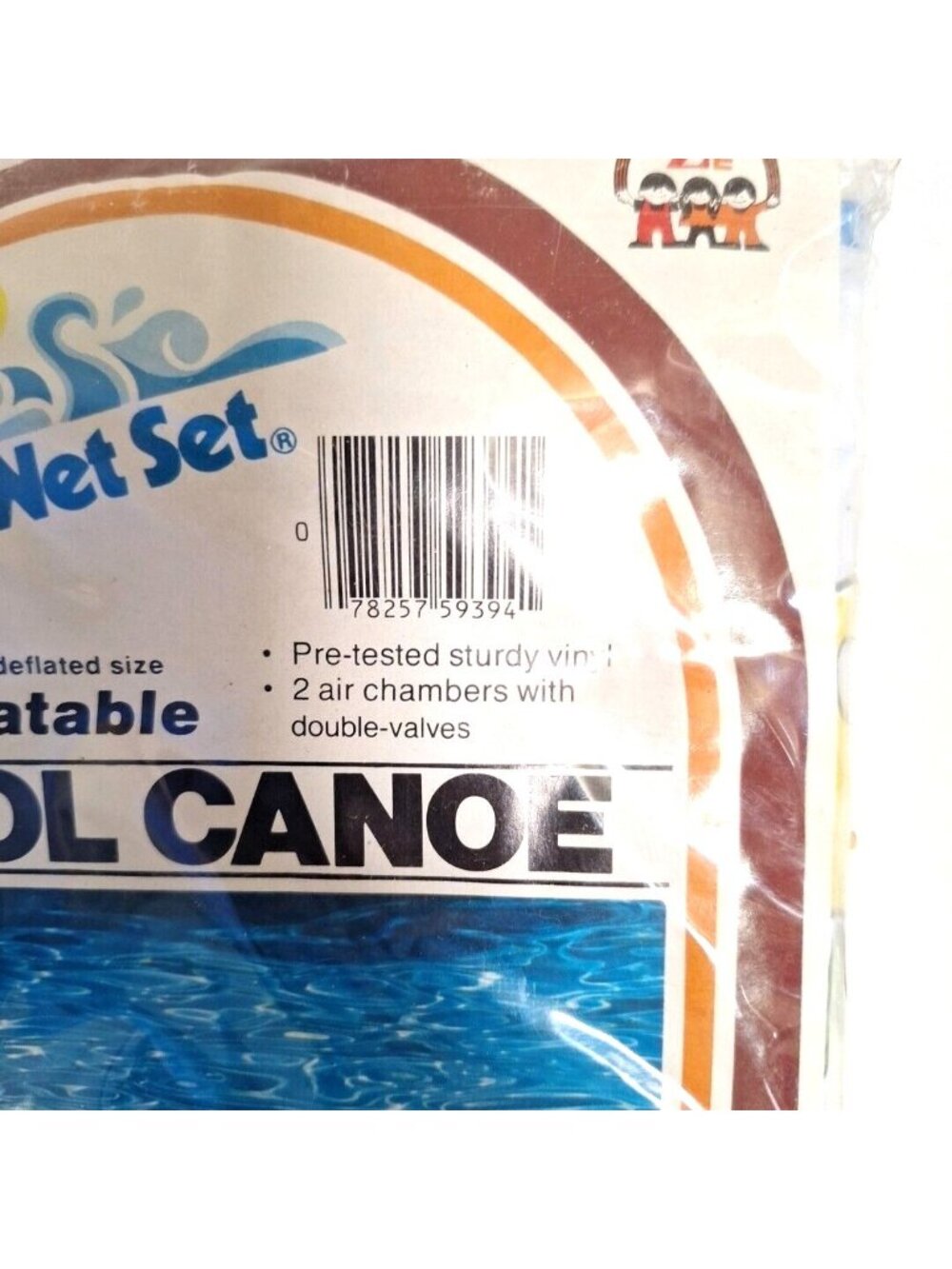 Wet Set Inflatable Vinyl Pool Canoe 48" 1985 Vintage 59394 Ride OnToys R Us - Picture 6 of 8